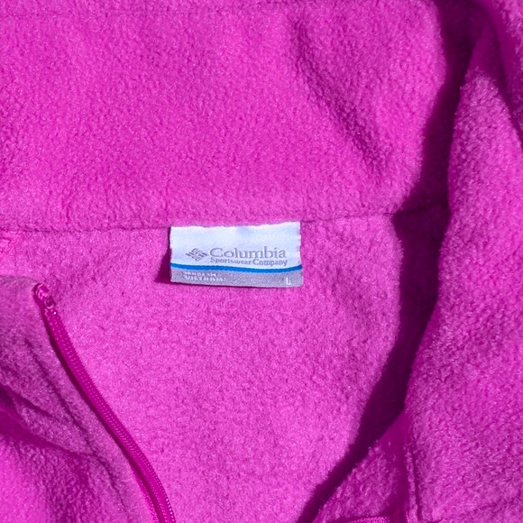 Columbia Pink Full Zip Fleece Sweater - Sz L - Picture 5 of 16